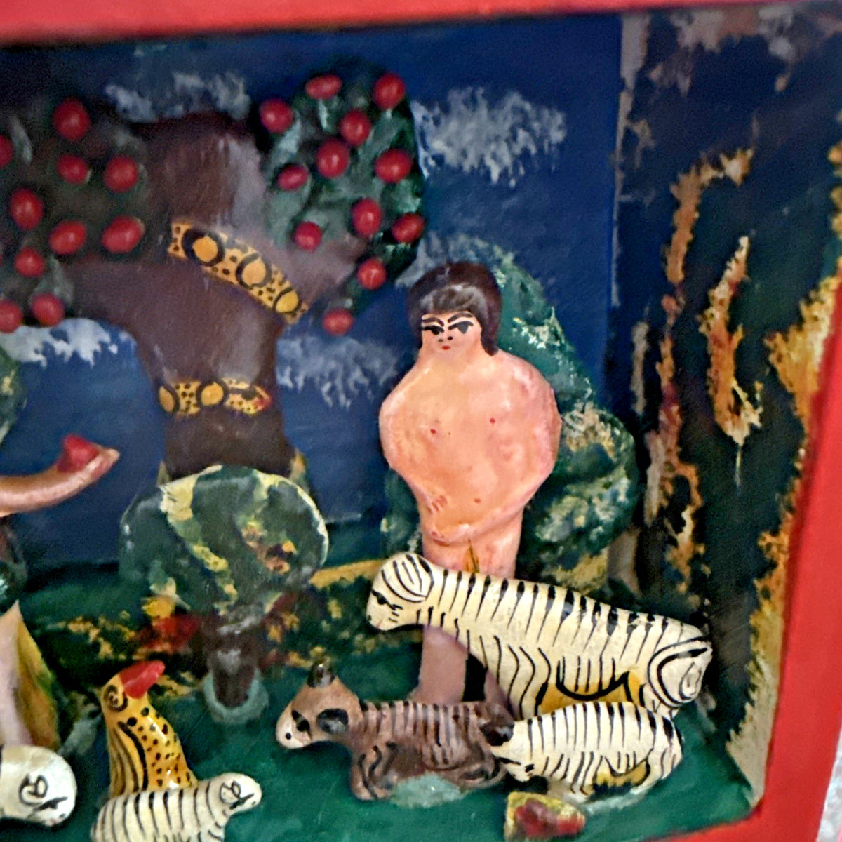 Adam and Eve retablo signed Tobial Coceras 1990 - photo 4