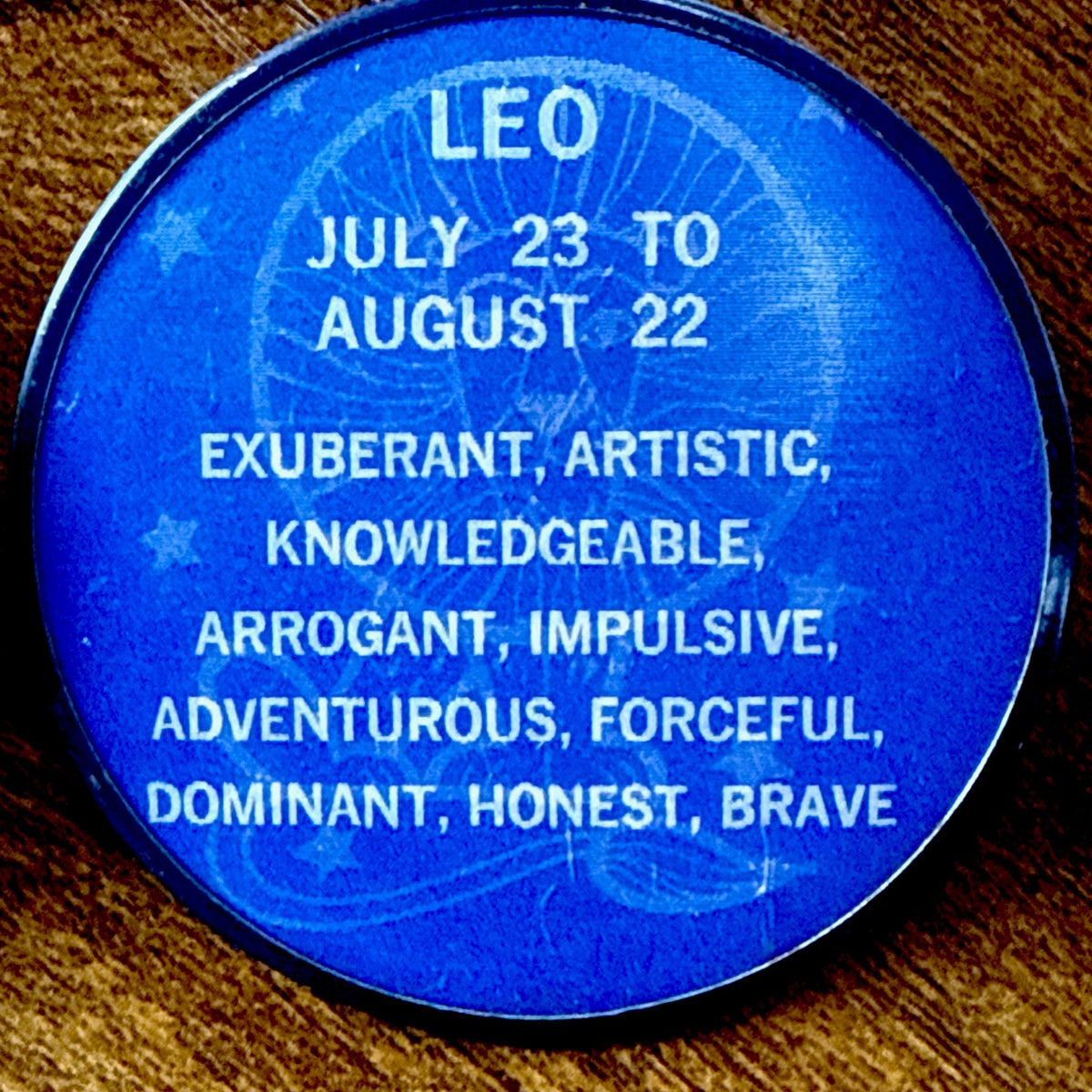 ZODIAC LEO VARI-VUE LENTICULAR FLICKER MOVING MOTION PIN NOS RARE - photo 4