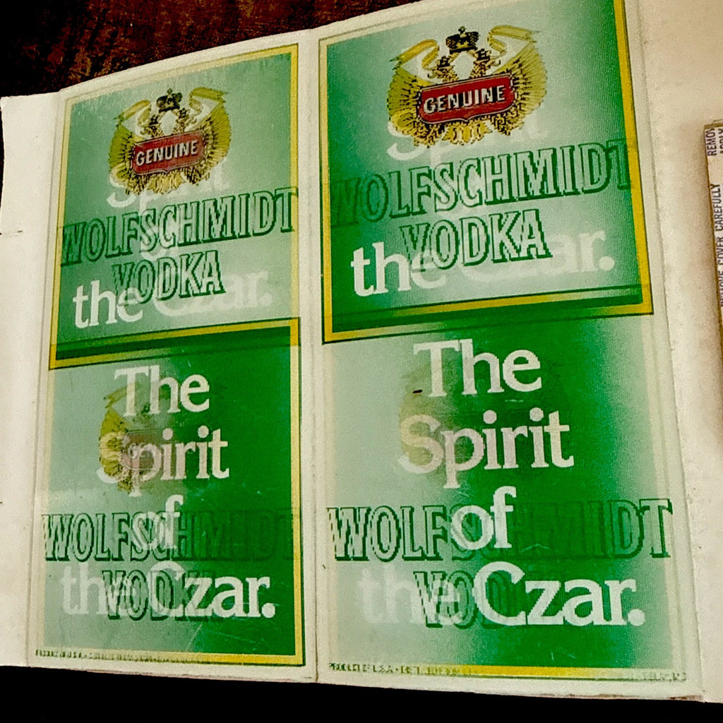 Rare Vtg Vari Vue lenticular WOLFSCHMIDT VODKA AD DISPLAY SHEET NOS - photo 3