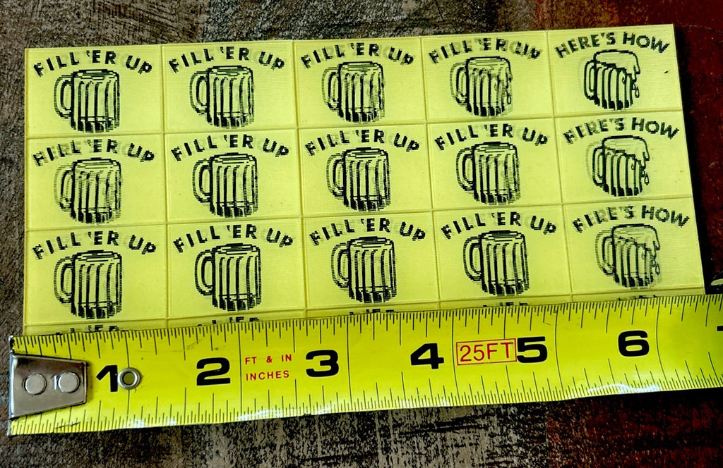 Uncut 20 1960s Small VARI-VUE Lenticular Flicker Fill er Up Beer Heres How - photo 4