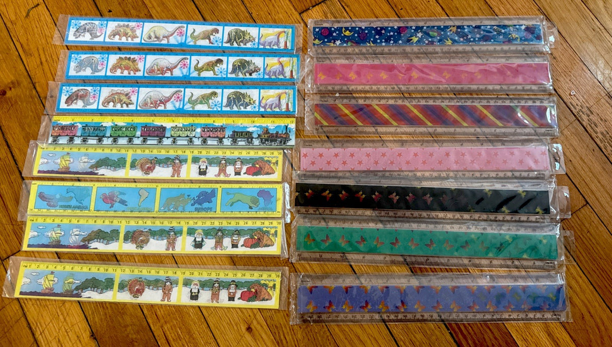 Vintage 3D lenticular 12 inch rulers Lantor OTC new in package