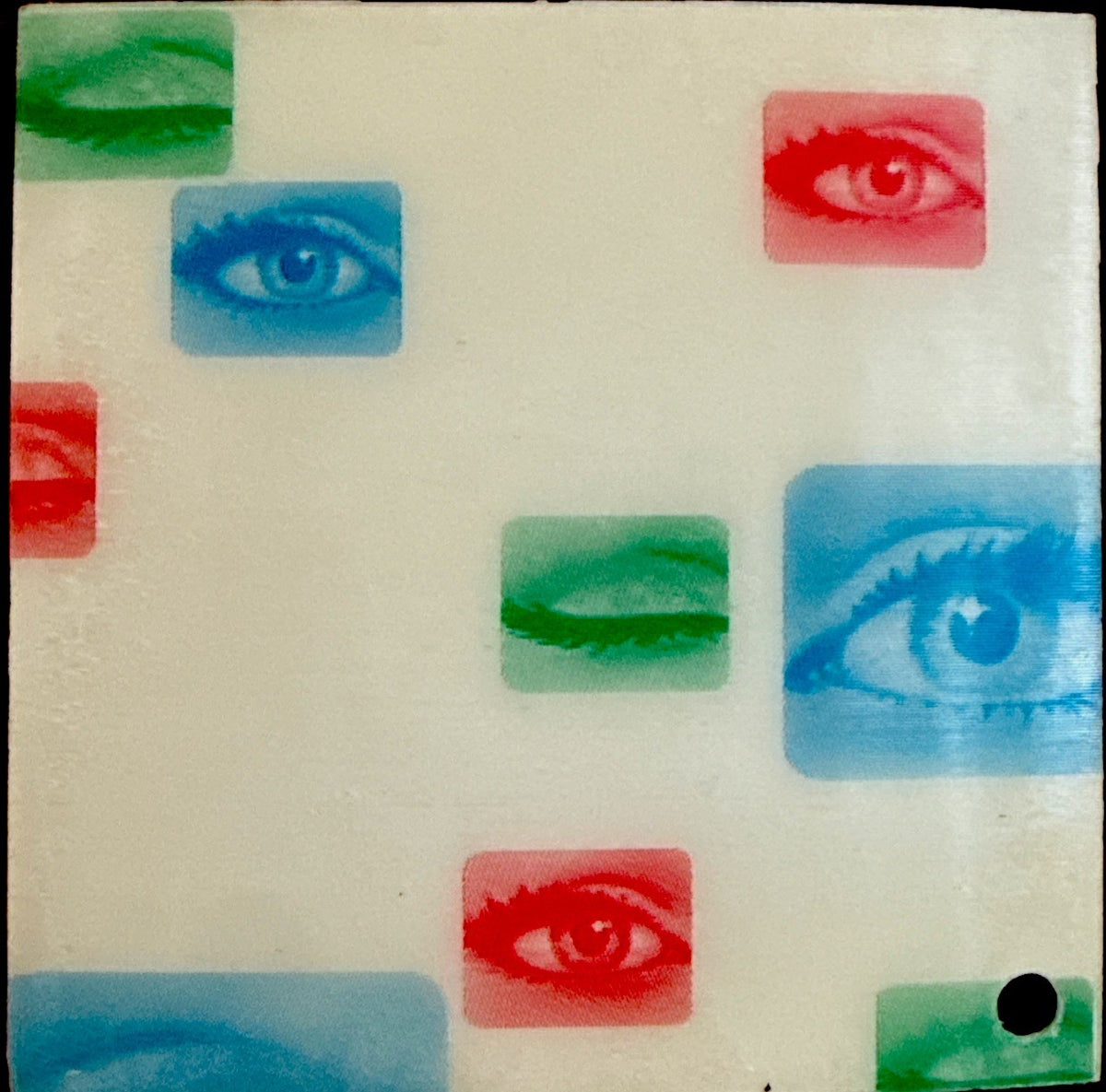 1960s salesman sample Vari-Vue lenticular moving eyes keychain
