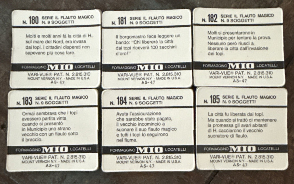 1960s Flauto Magico Formaggino MIO Locatelli Vari-Vue set - photo 4