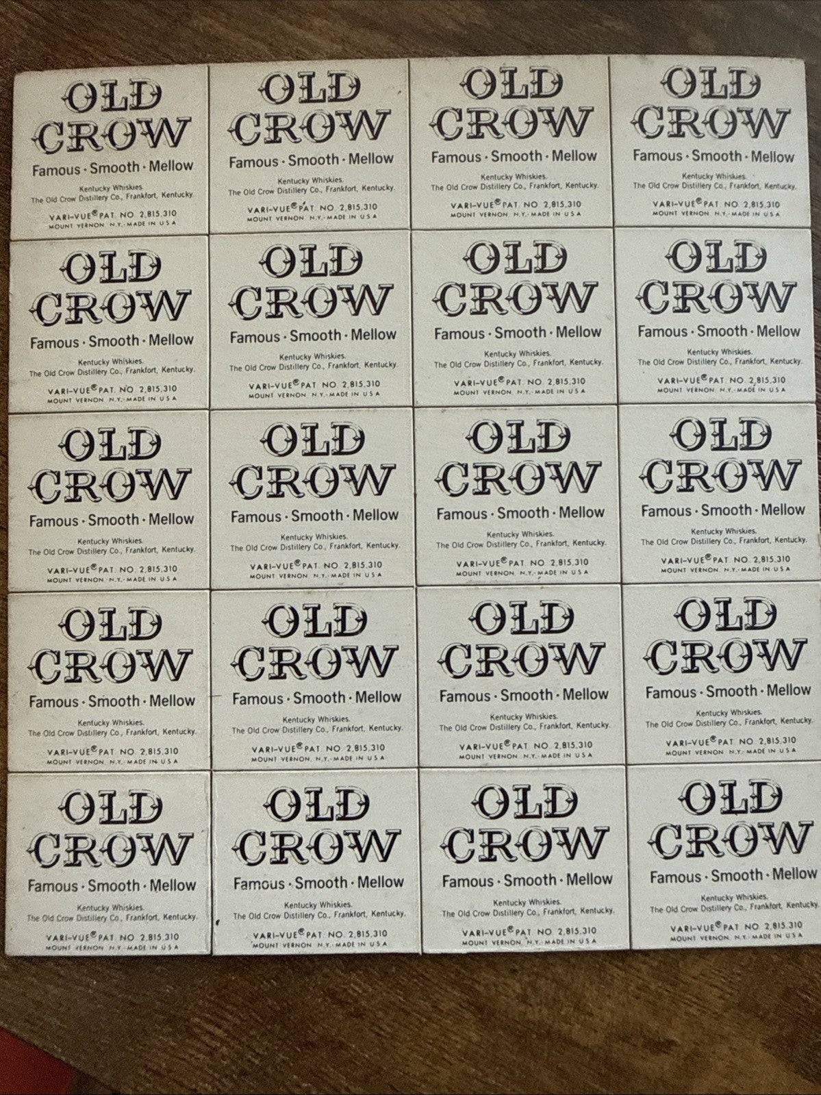 1960S VARI VUE OLD CROW GOOD LUCK LENTICULAR 2 PHASE UNCUT SHEET OF 20 - photo 4