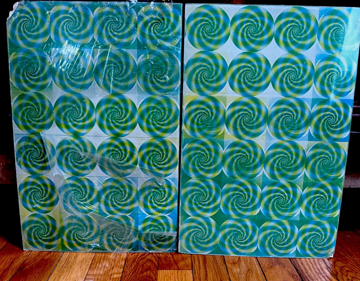 Vari-Vue psychedelic green swirls 14x16 moving motion lenticular picture