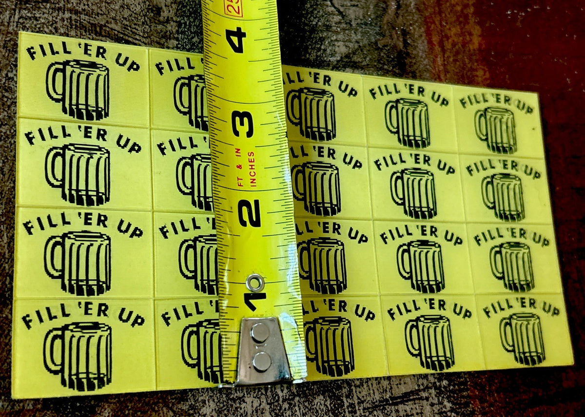 Uncut 20 1960s Small VARI-VUE Lenticular Flicker Fill er Up Beer Heres How - photo 6