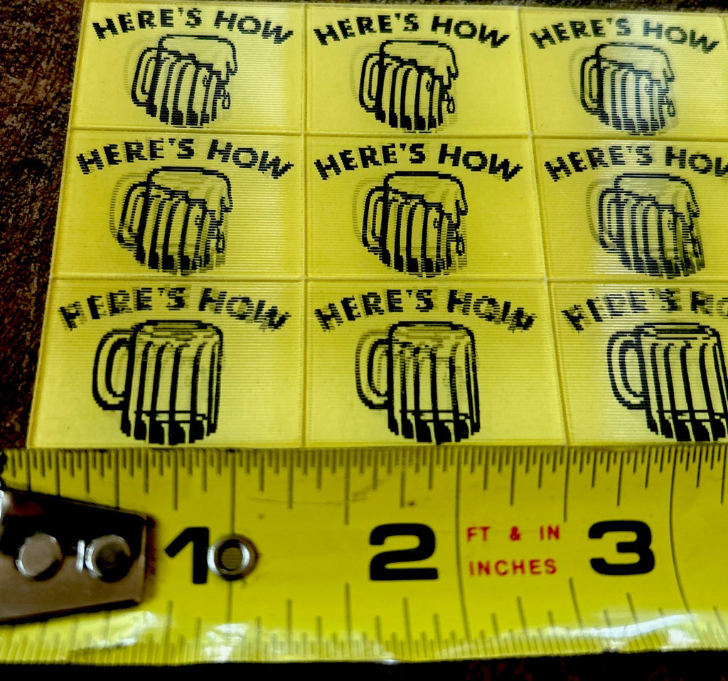 Uncut 20 1960s Small VARI-VUE Lenticular Flicker Fill er Up Beer Heres How - photo 5