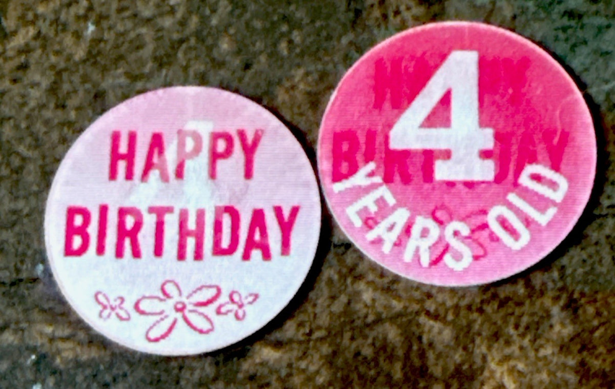 Vintage Vari-Vue 2-phase Happy Birthday 4 years old small lenticulars