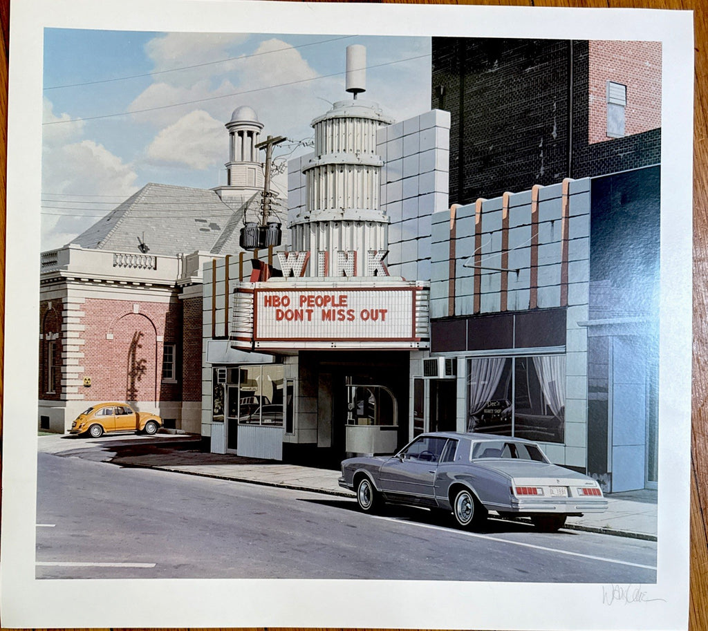 Davis Cone The Wink Theater signed offset lithograph 1975