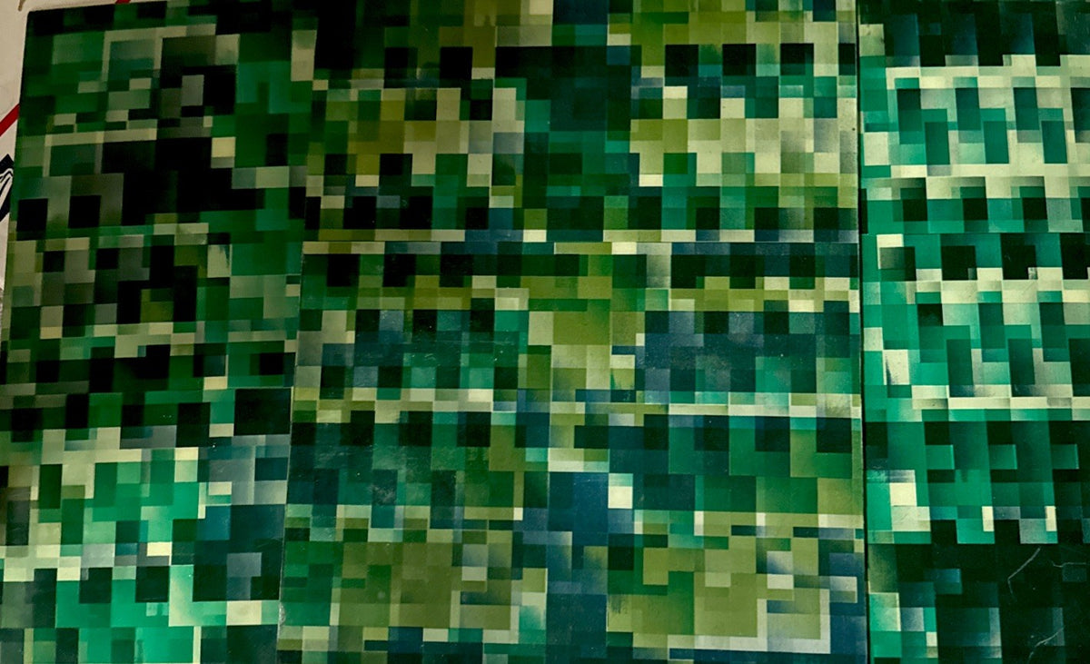 1960s Vari-Vue 3D lenticular moving motion green geometric 11x14 - photo 4