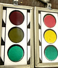 1950s traffic light Vari-Vue flicker lenticular mirrored pendant