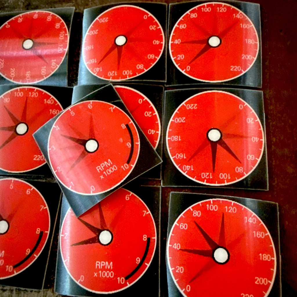 1960s Vari Vue red speedometer moving motion unused stickers - photo 3
