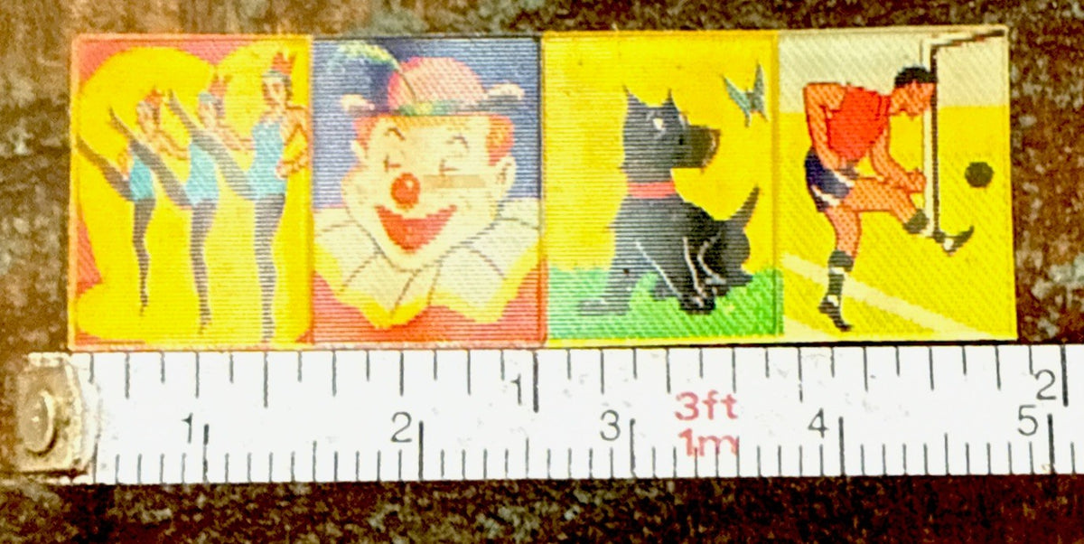 1960s VARI VUE UNCUT STRIP - DOG - CLOWN - SOC PLAYER & DANCERS-RING INSERTS - photo 5
