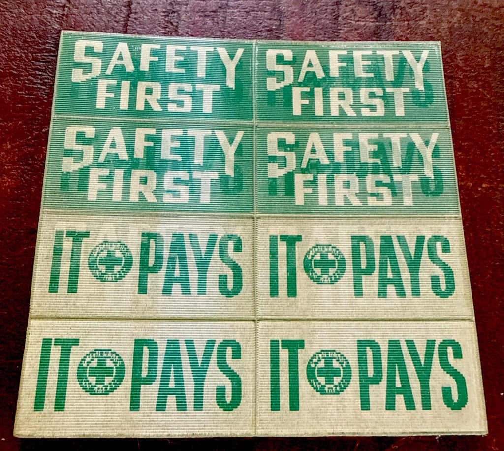 1960s Vari-Vue Safety First Green Cross uncut lenticulars