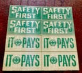 1960s Vari-Vue Safety First Green Cross uncut lenticulars