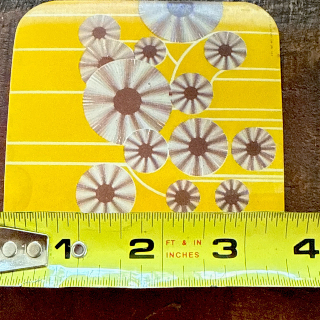 Vtg Rare Brown on yellow spinning gears set of 4 Coasters NOS - photo 7