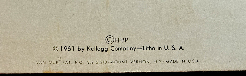 1960 Vari Vue Kellogg's Corn Flakes Yogi Bear 2-phase promo lenticular flicker - photo 5