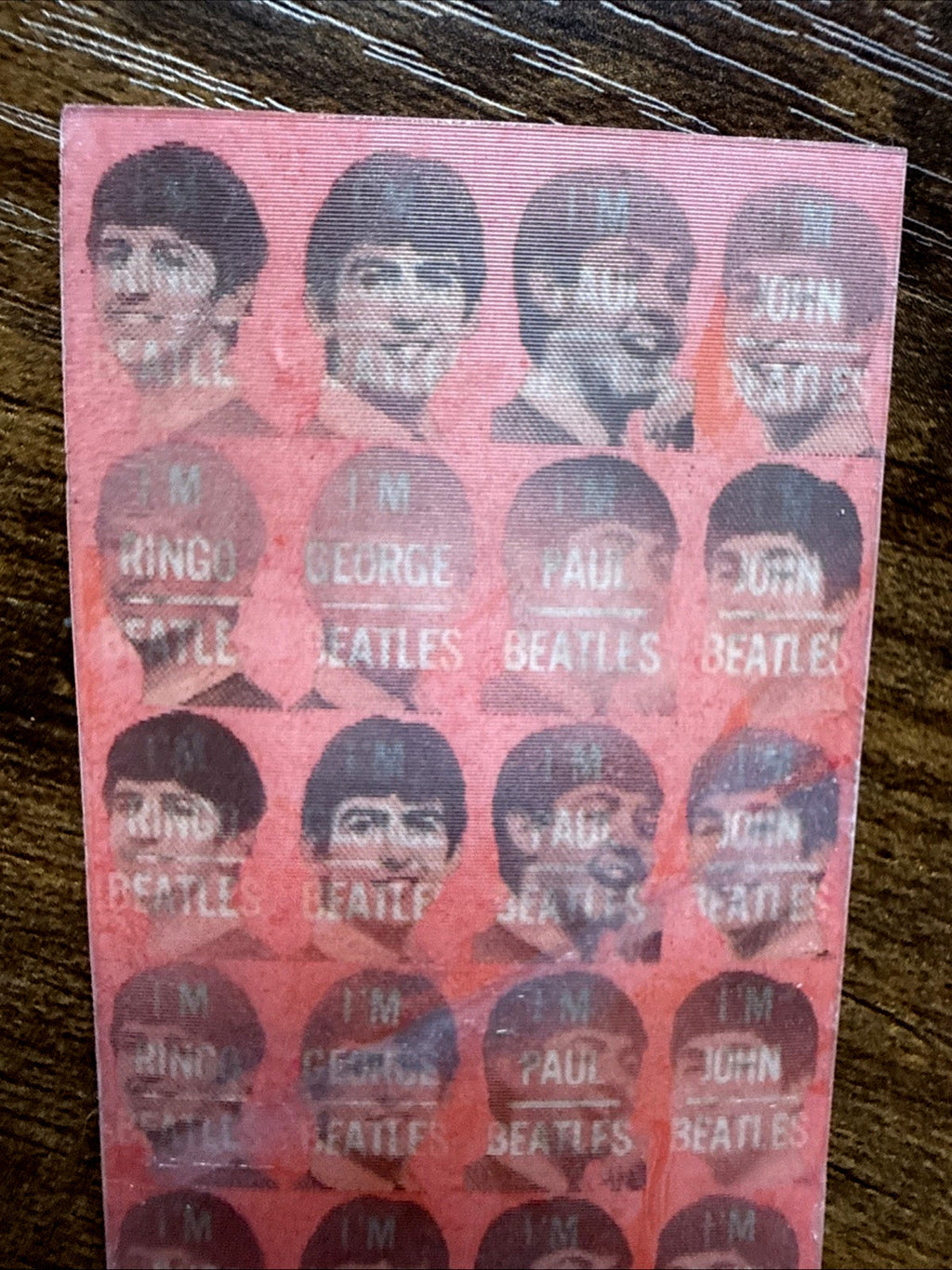 Original Vari-Vue Beatles flasher ring sheet with 24 lenticular flickers 1964 - photo 3