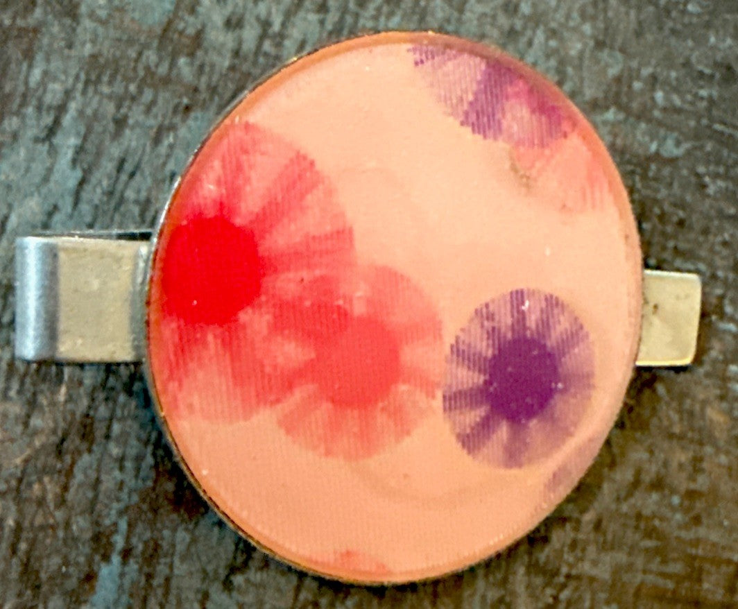 1960s Vari Vue boho pink purple spinning gear tie clip - photo 2