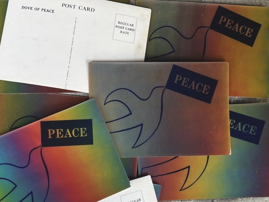 1960s Vari-Vue Dove of Peace lenticular motion postcards