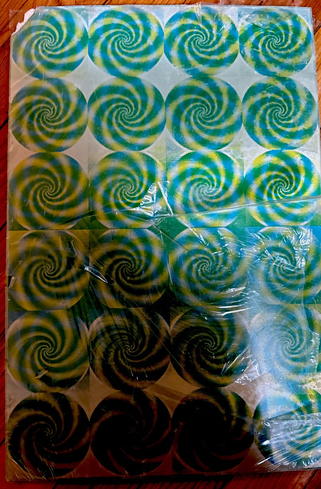 Vari-Vue psychedelic green swirls 14x16 moving motion lenticular picture - photo 3