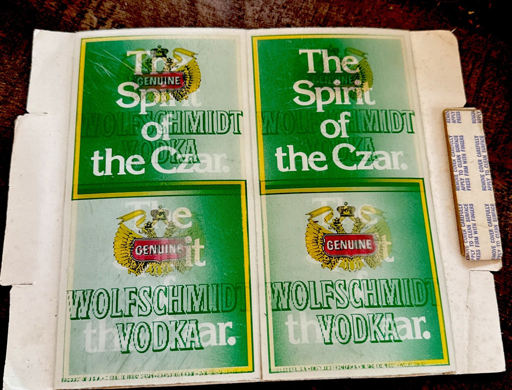 Vintage Vari-Vue lenticular Wolfschmidt Vodka ad display sheet