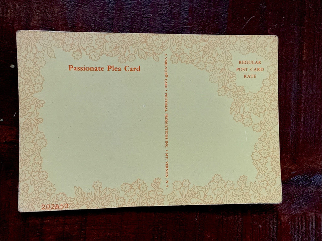 1970s Vari Vue Passionate Plea PLEASE SEND BREAD HIPPY PUN POSTCARD - photo 4