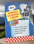 1964 baby calves Purina Nursing Chow Vari-Vue two-sided lenticular