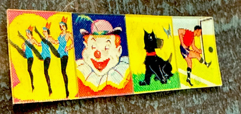 1960s VARI VUE UNCUT STRIP - DOG - CLOWN - SOC PLAYER & DANCERS-RING INSERTS - photo 2