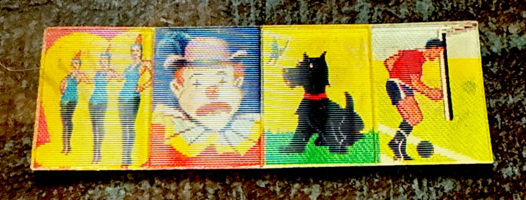 1960s Vari-Vue uncut strip dog clown soccer player dancers ring inserts