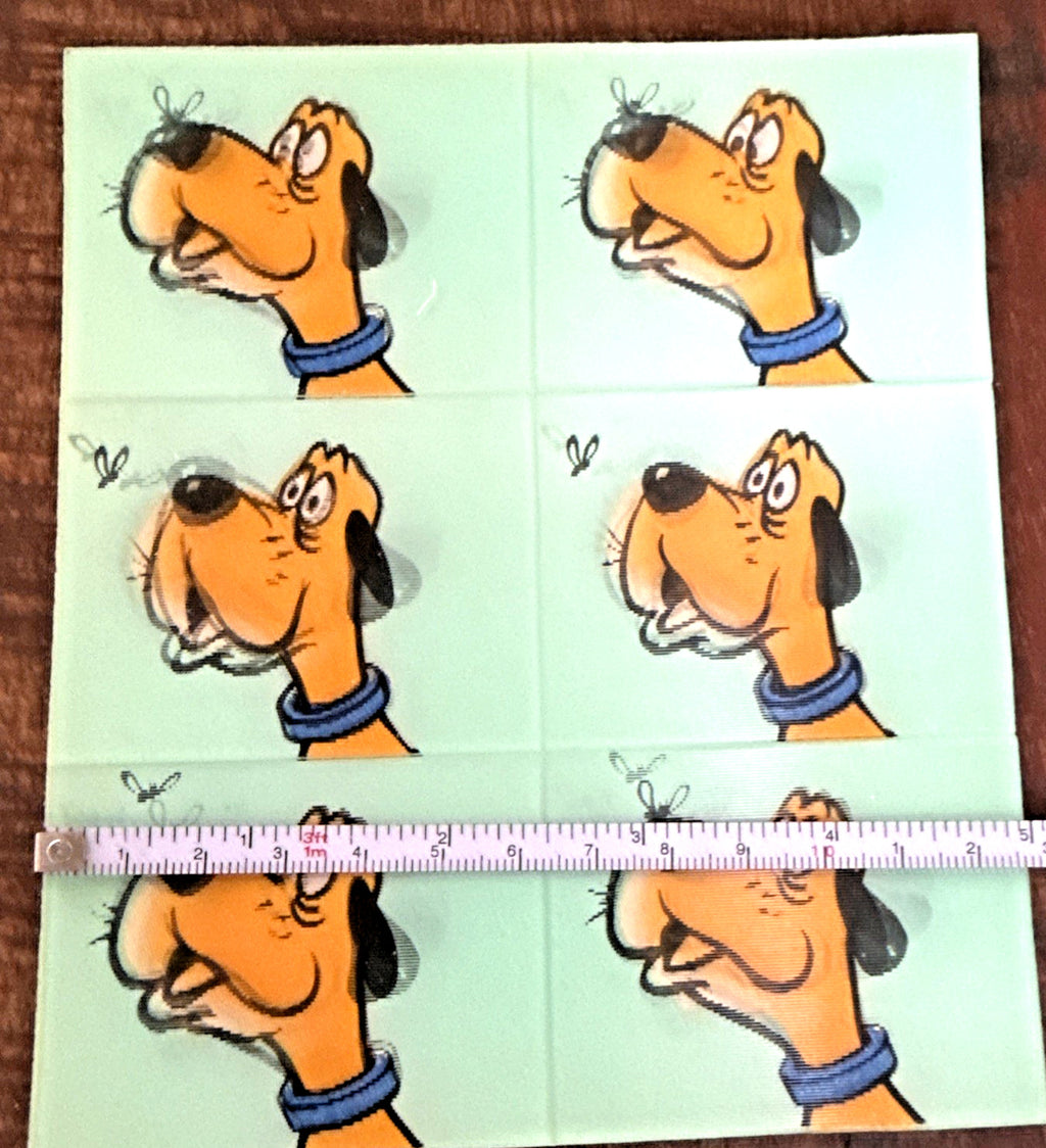 DOG FIGHTS FLY 1960'S VARI-VUE MOTION ANIMATION LENTICULAR UNCUT SHEET OF 6 NOS - photo 5