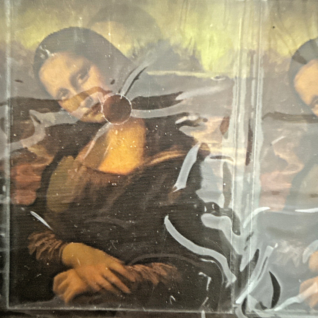 1990s German 3D lenticular Mona Lisa middle finger sticker - photo 2