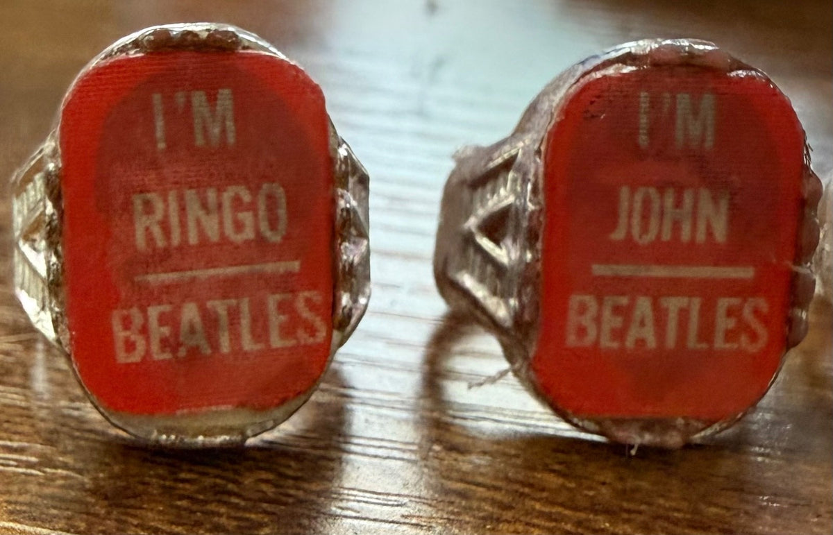 Vintage 1960s flasher flicker Beatles rings set of 4 - photo 10