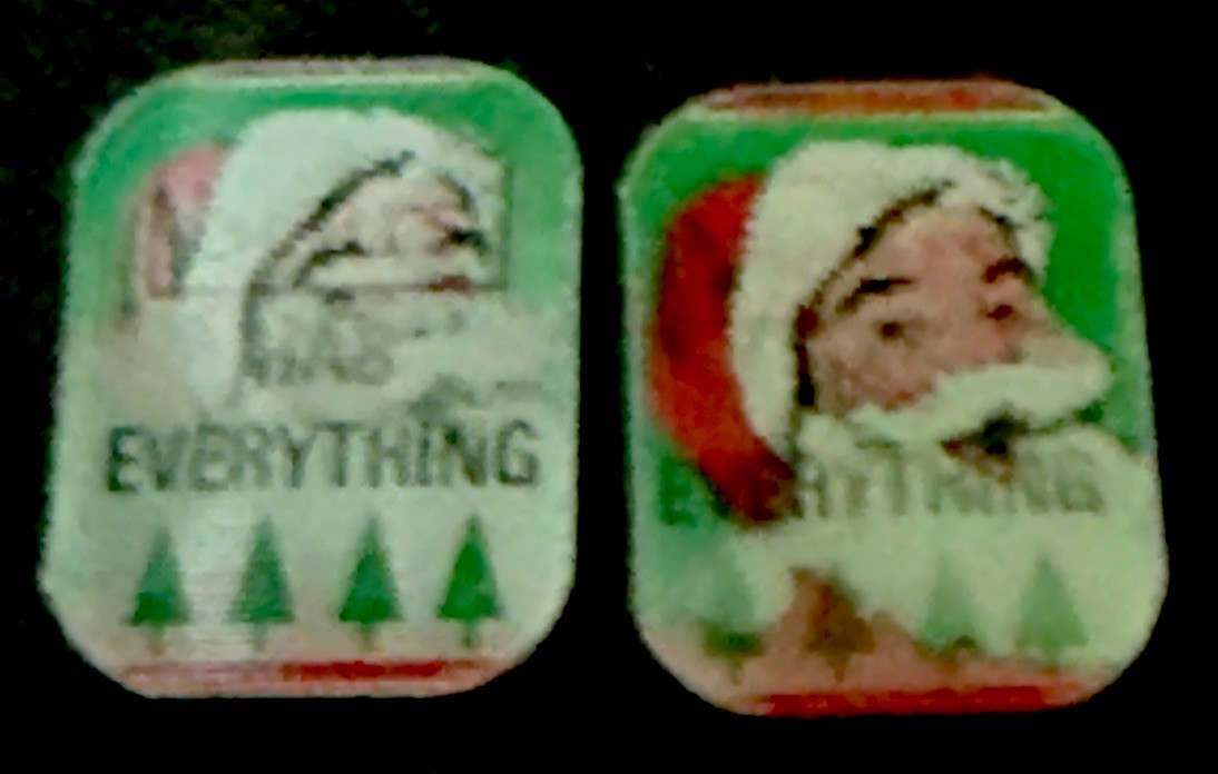 Sears Has Everything vintage ring inserts 3D flicker Christmas Santa