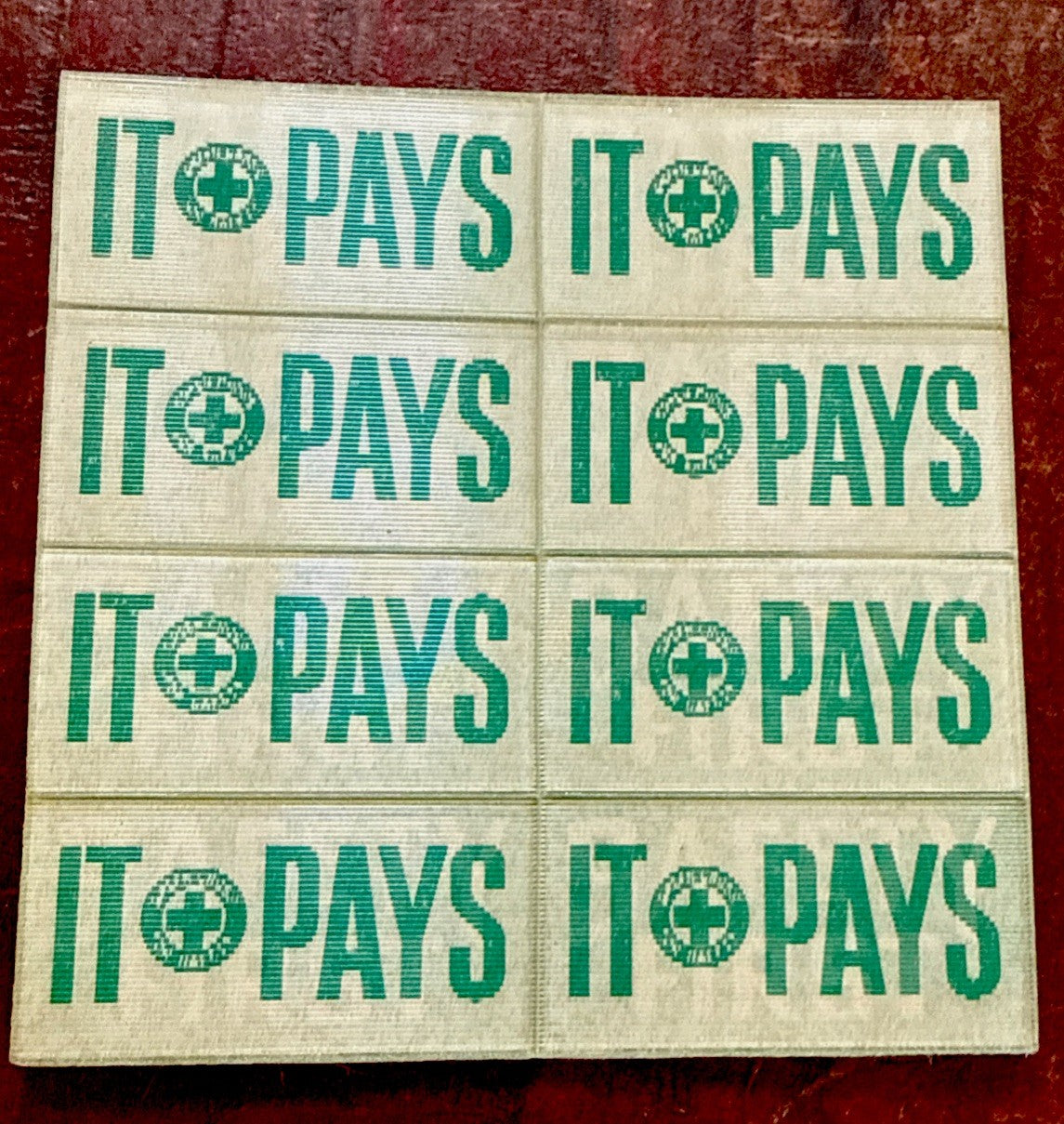 6 uncut Safety First It Pays Green Cross for Safety 1960s Vari-Vue Lenticular - photo 2