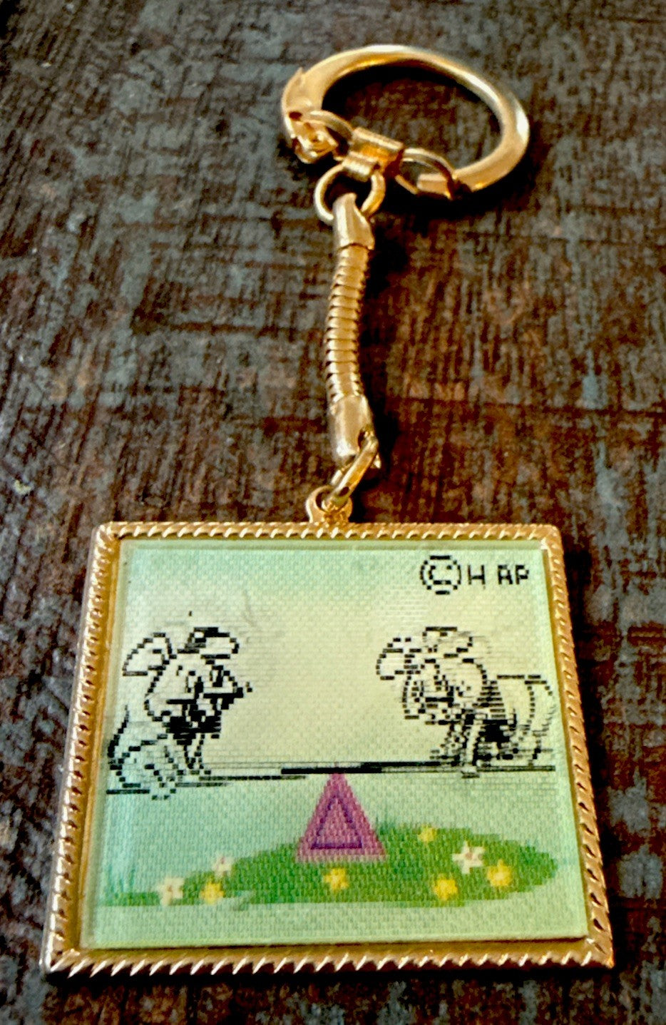 Hanna-Barbera Pixie and Dixie 1960s Vari-Vue lenticular keychain