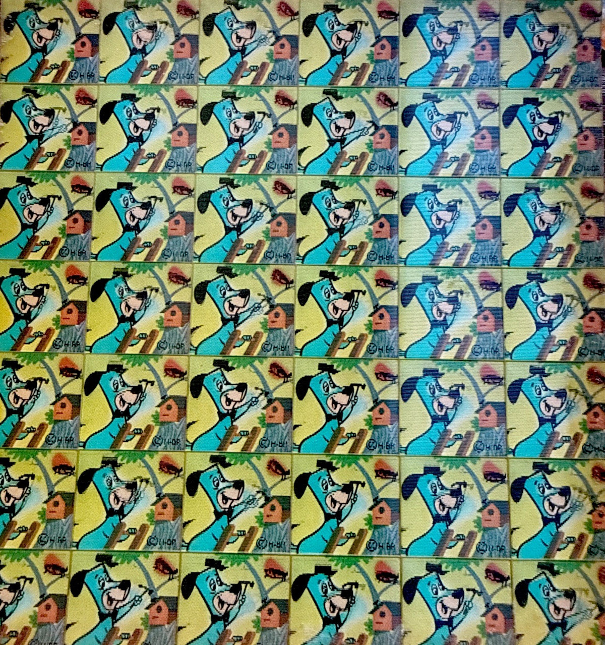 1960s Vari-Vue Huckleberry Hound uncut sheet of 42 lenticular flickers