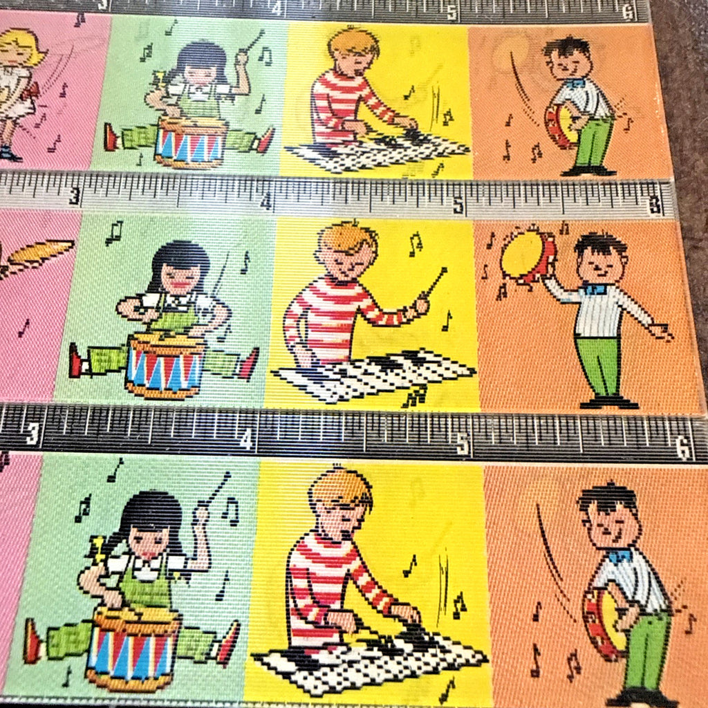 Vari-Vue 1950s musician children uncut lenticular ruler sheets - photo 4