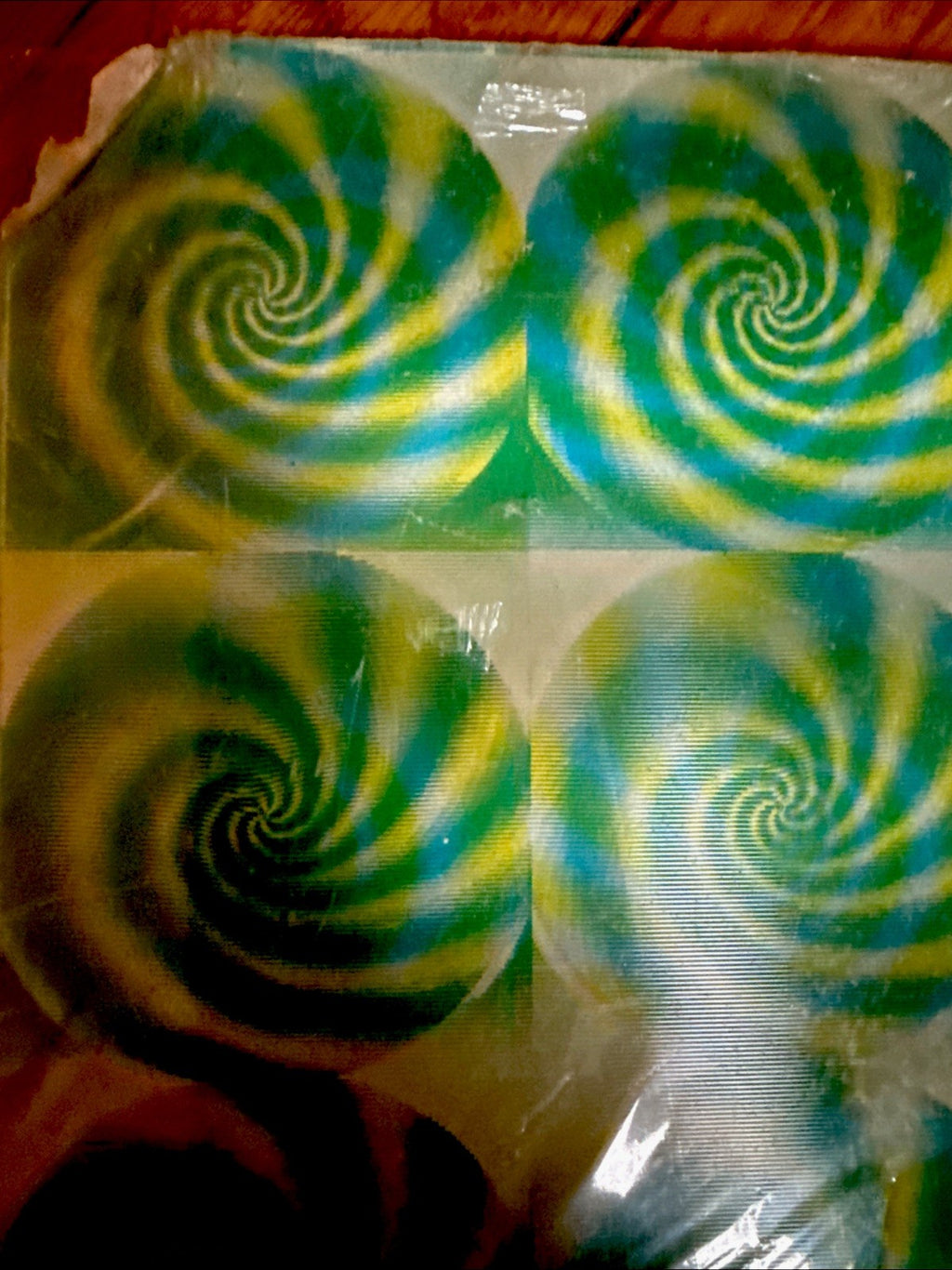 Vari-Vue psychedelic green swirls 14x16 moving motion lenticular picture - photo 4