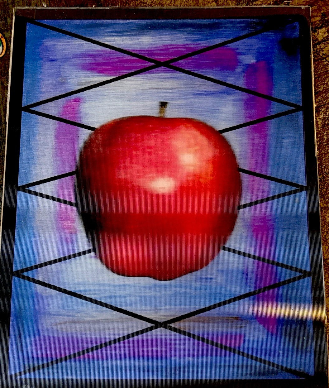 3D lenticular Depthography R. Munn suspended apple 8x10 - photo 3