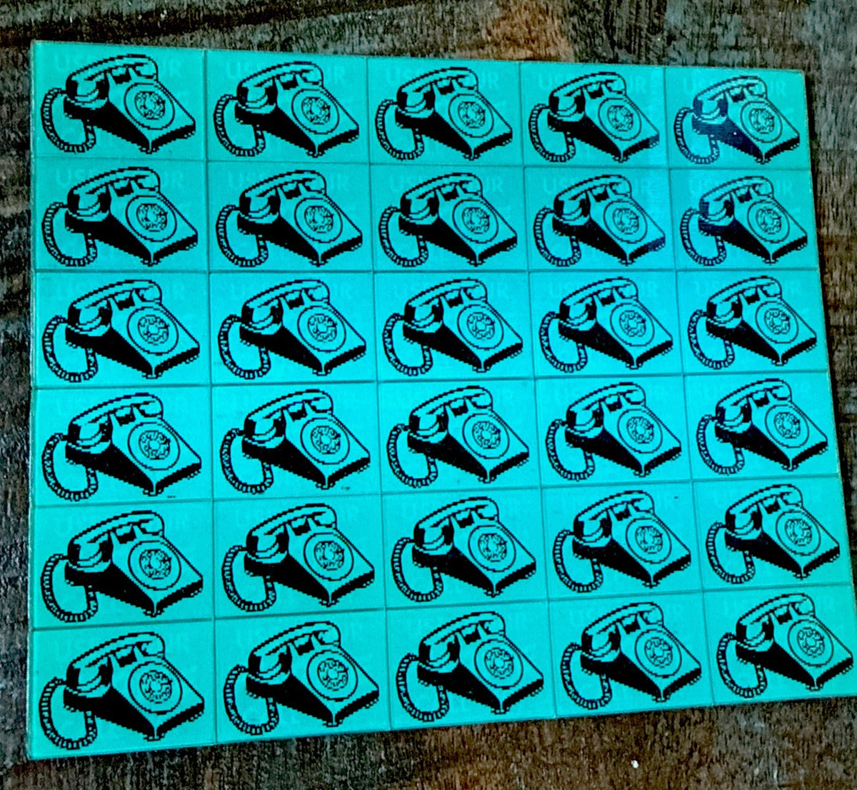 Vtg Retro 60s Vari Vue rare uncut sheet of 30 Use Your Phone Call Us ROTARY NOS - photo 2