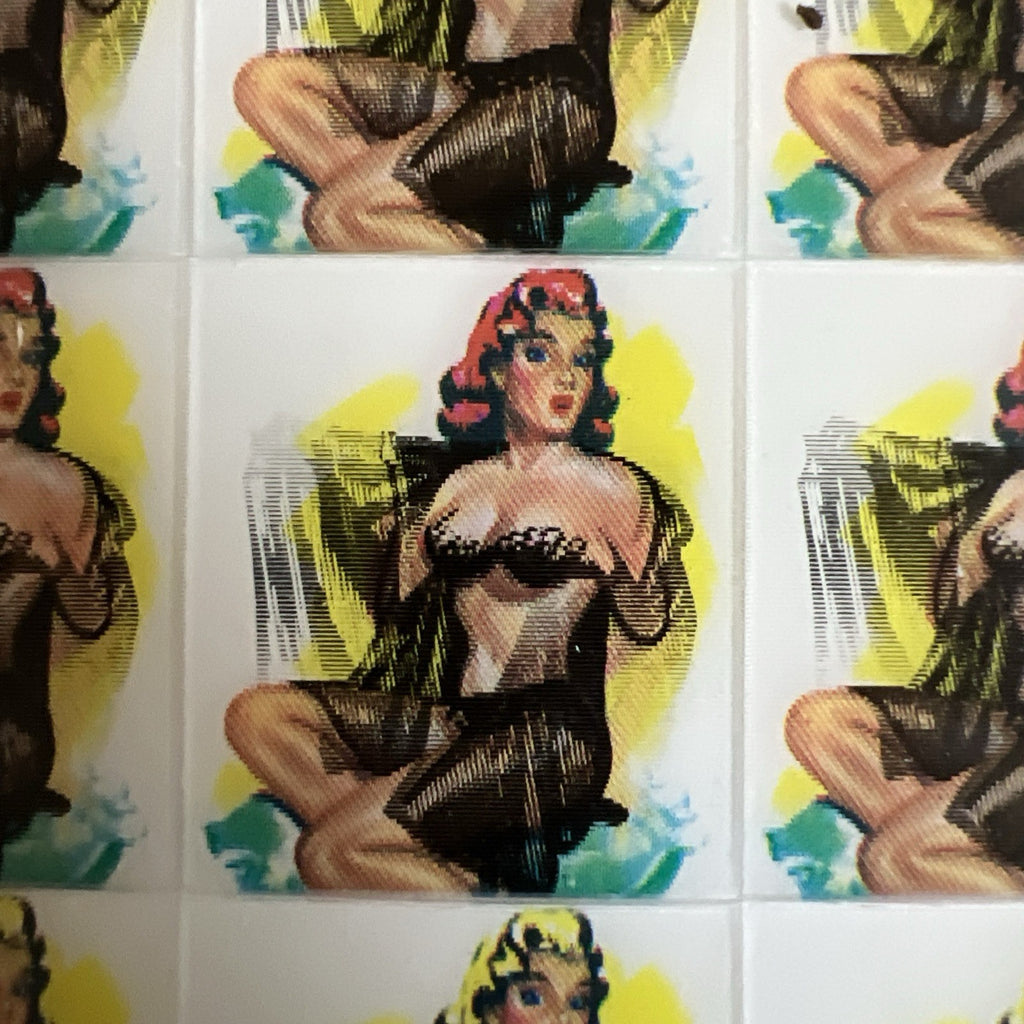 1960s Vari-Vue lenticular flicker risque black negligee uncut sheet - photo 3