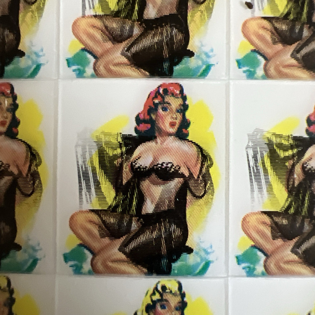 1960s Vari-Vue lenticular flicker risque black negligee uncut sheet - photo 3