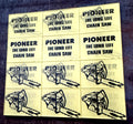 1950s Vari-Vue Pioneer chainsaw lenticular uncut sheet of 12
