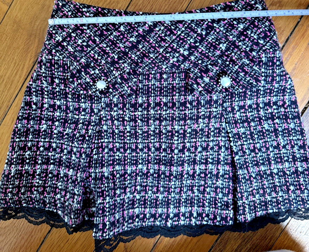 BEAUTFUL BLACK TWEED W LACE SKIRT 4T - photo 7