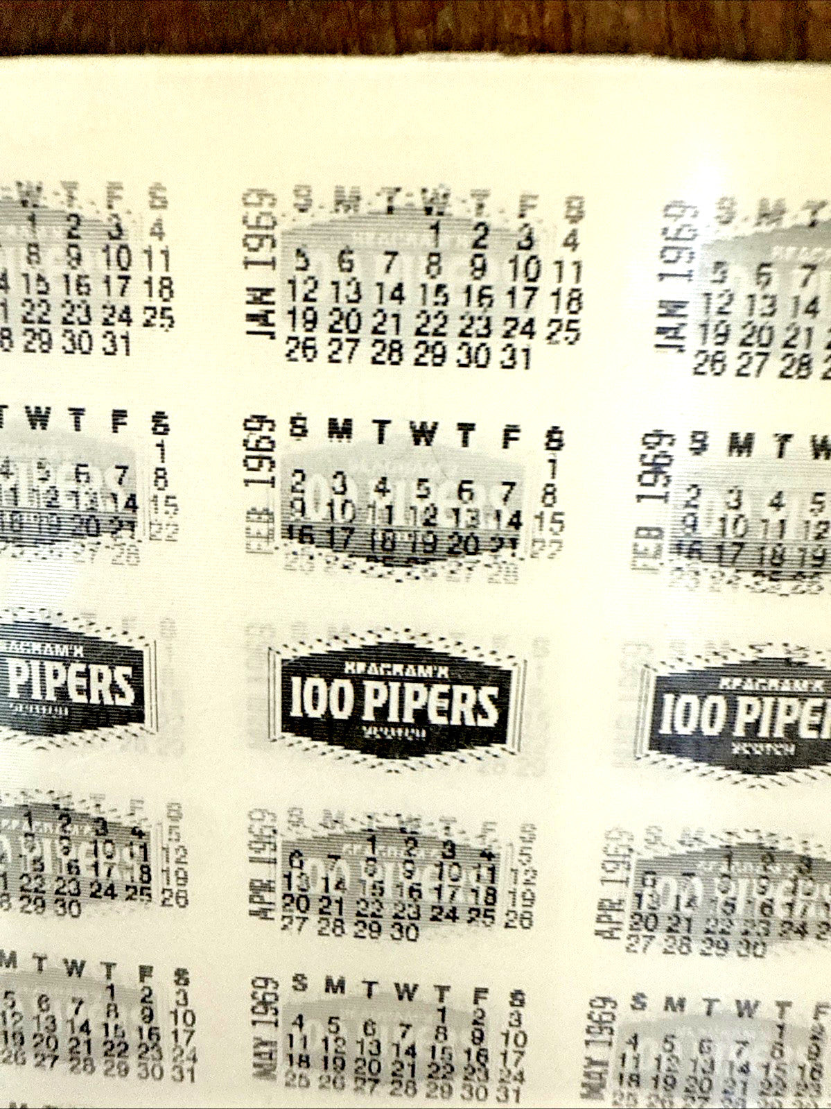 RARE 1969 VARI VUE RARE SEAGRAMS 100 PIPERS SCOTCH LENTICULAR CALANDER NOS - photo 4