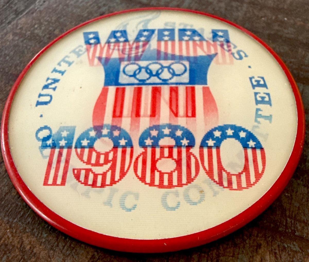 1980 US Olympic Committee Vari-Vue flicker lenticular pin - photo 2