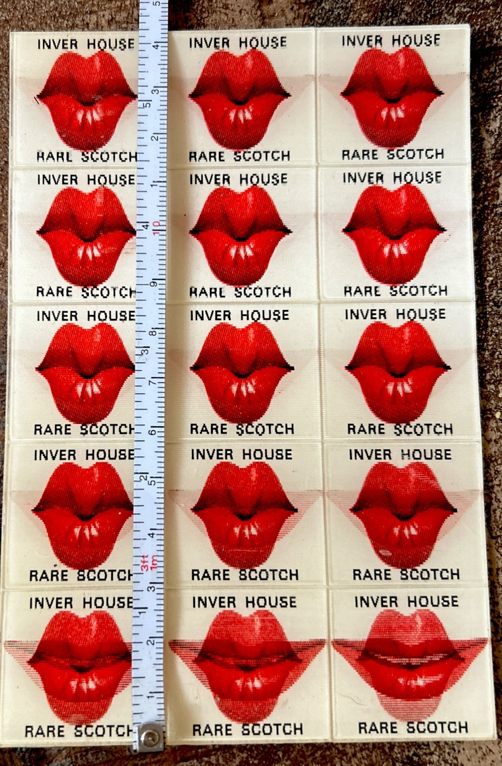 1956 Vari-Vue uncut sheet Inver House scotch flickers - photo 6