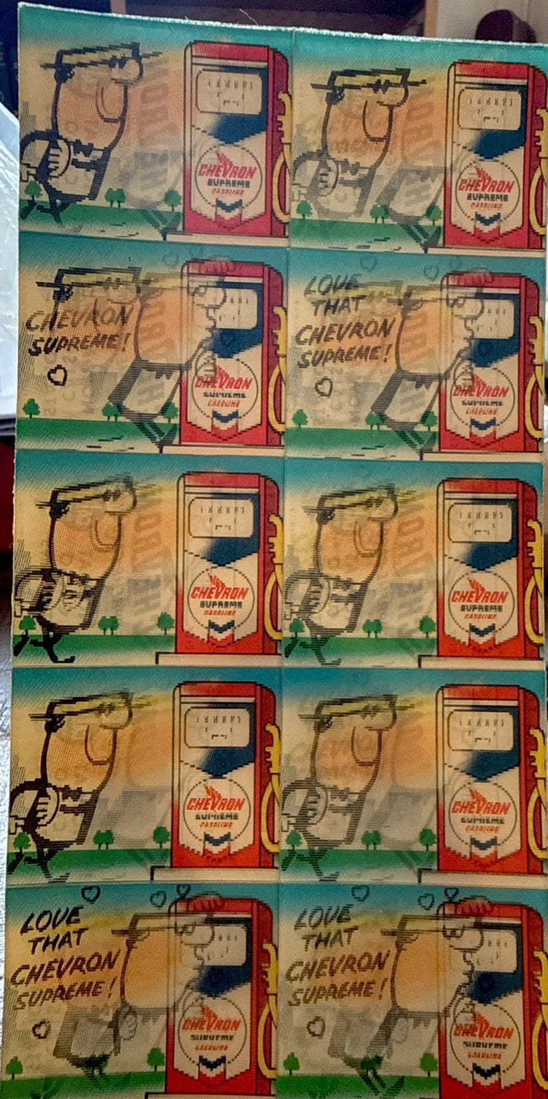 1960s Vari Vue Love That Chevron Supreme uncut sheet of 10 - photo 2