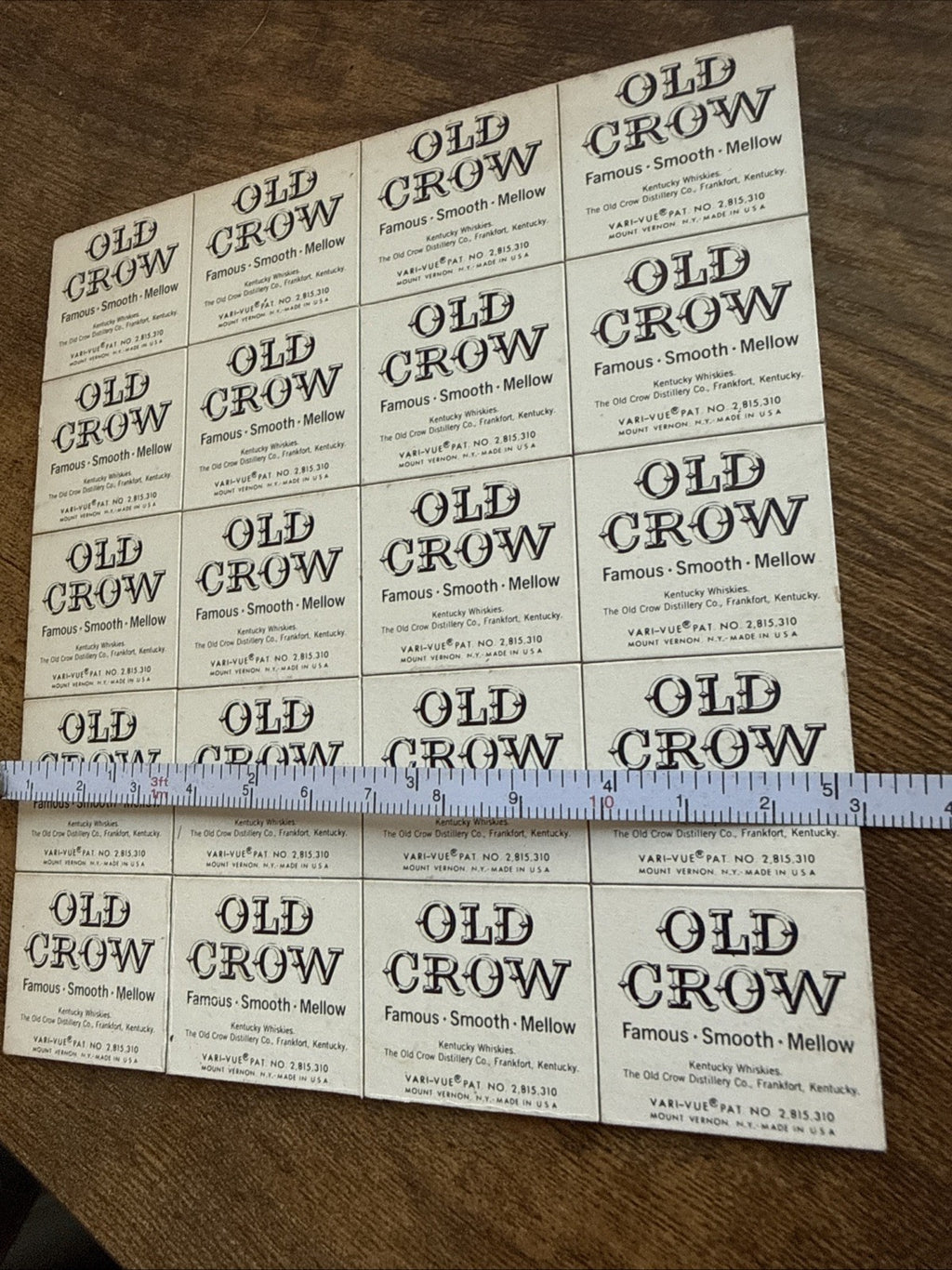 1960s Vari-Vue Old Crow good luck lenticular uncut sheet of 20 - photo 6